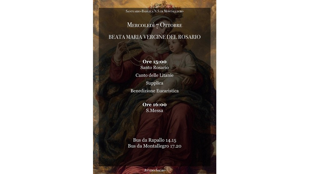 Beata Vergine del Rosario - Supplica e Benedizione Eucaristica